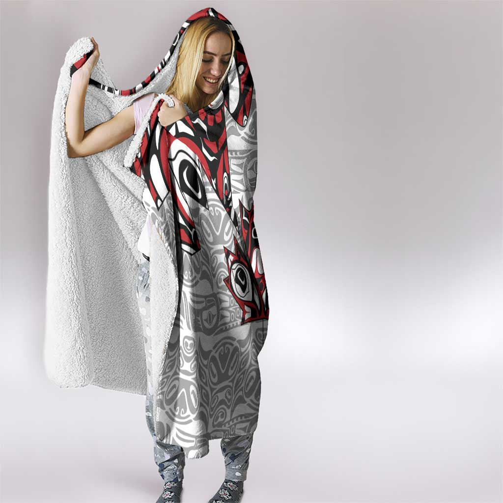 Canada Hooded Blanket Haida Art-Inspired Pattern Design