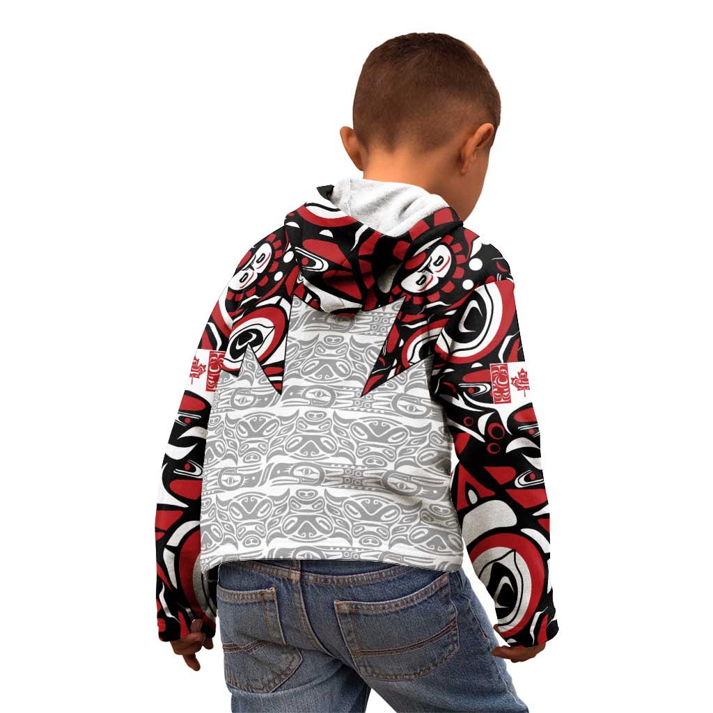 Canada Kid Hoodie Haida Art-Inspired Pattern Design