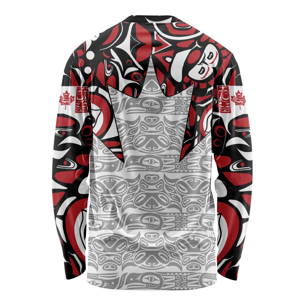 Canada Long Sleeve Shirt Haida Art-Inspired Pattern Design
