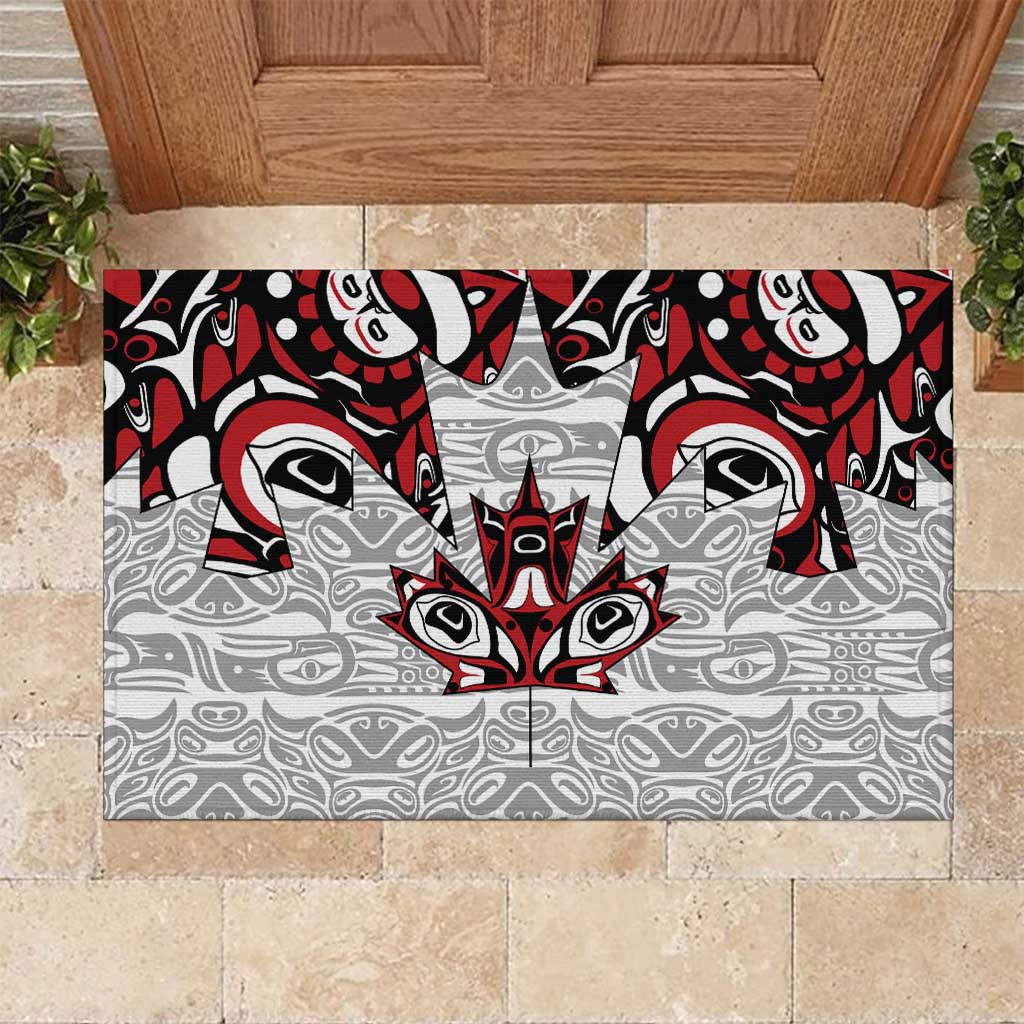 Canada Rubber Doormat Haida Art-Inspired Pattern Design