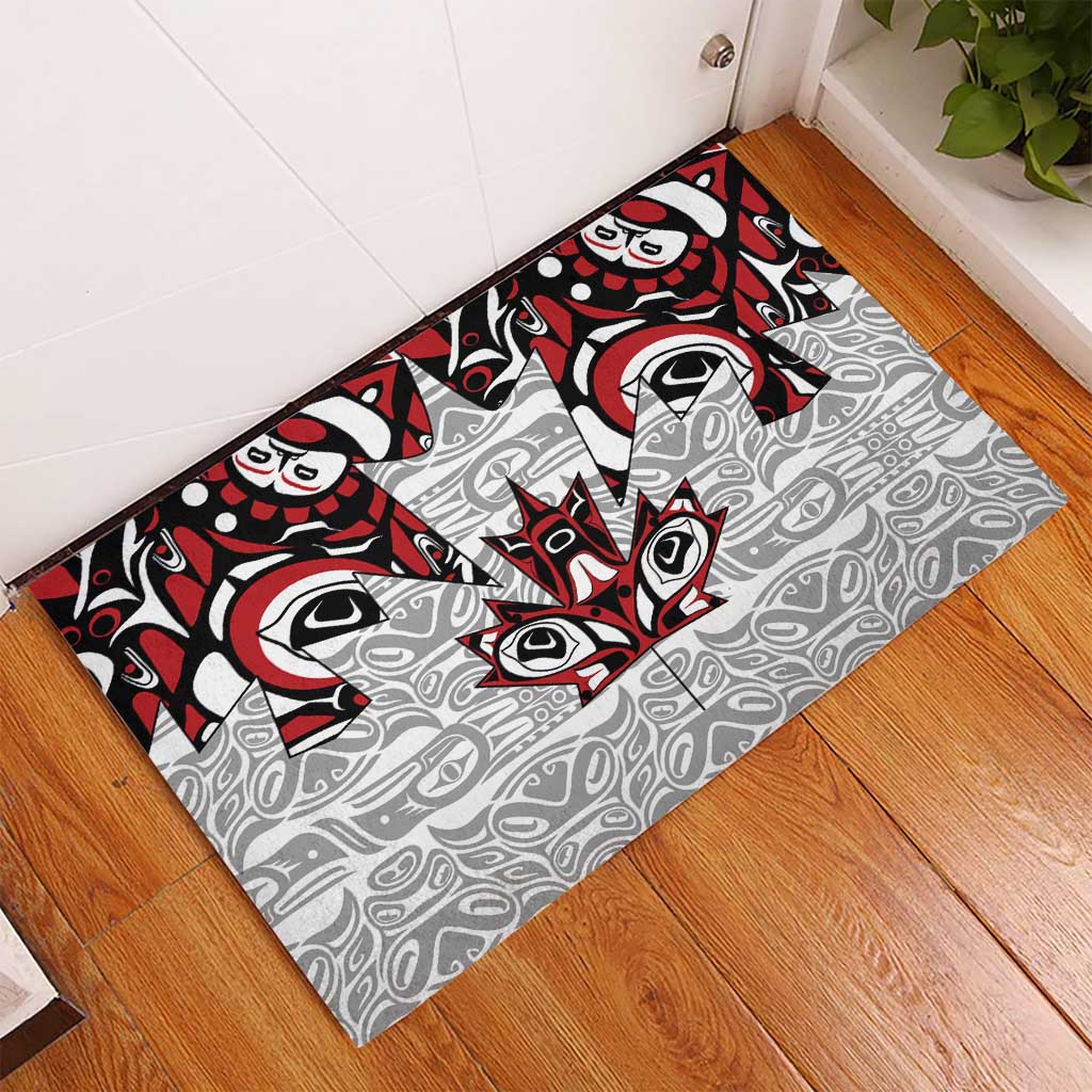 Canada Rubber Doormat Haida Art-Inspired Pattern Design