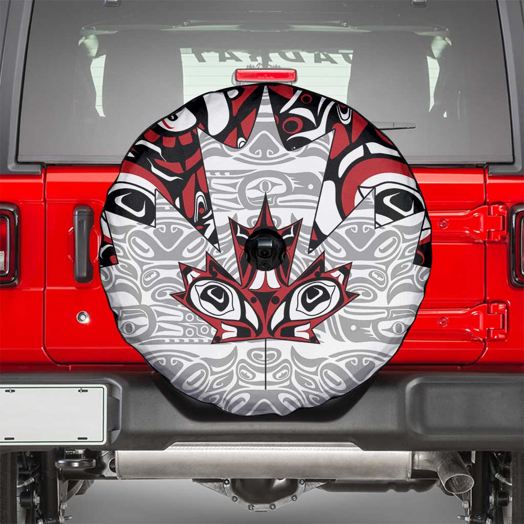 Canada Spare Tire Cover Haida Art-Inspired Pattern Design