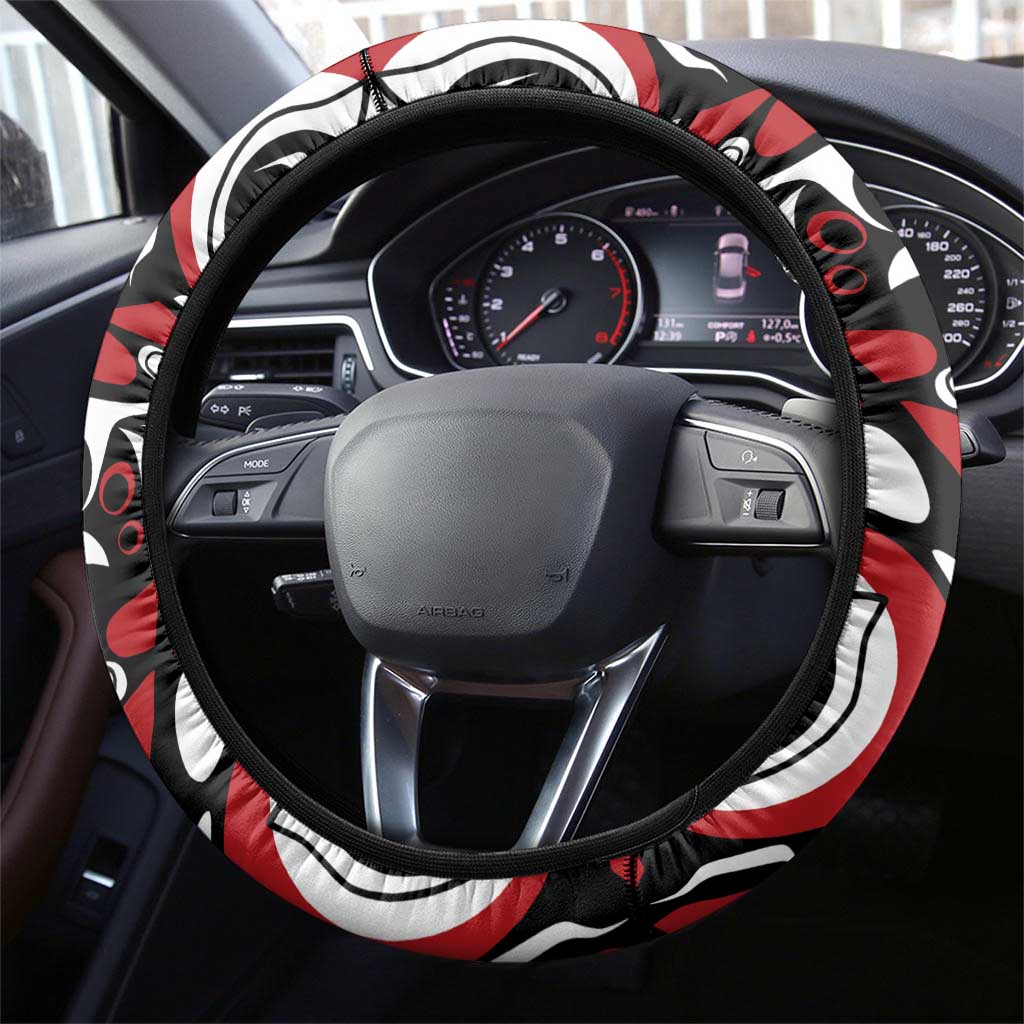 Canada Steering Wheel Cover Haida Art-Inspired Pattern Design