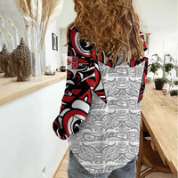 Canada Women Casual Shirt Haida Art-Inspired Pattern Design