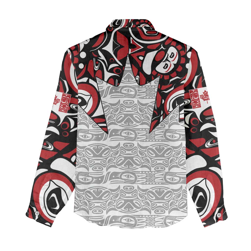 Canada Women Casual Shirt Haida Art-Inspired Pattern Design