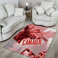 Canada Flag Area Rug Caribou Design with National Symbol