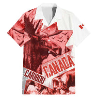 Canada Flag Family Matching Mermaid Dress and Hawaiian Shirt Caribou Design with National Symbol