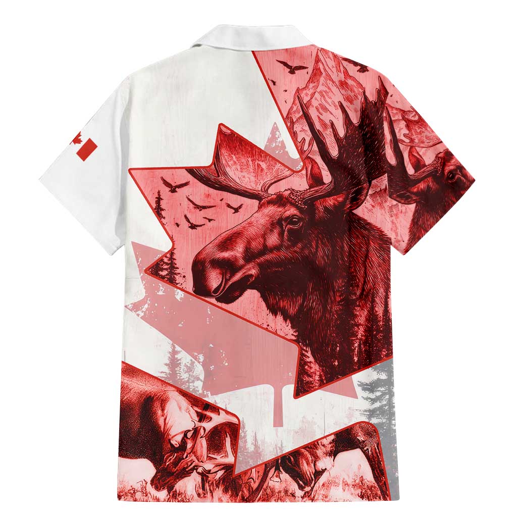 Canada Flag Family Matching Mermaid Dress and Hawaiian Shirt Caribou Design with National Symbol