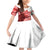 Canada Flag Family Matching Off Shoulder Short Dress and Hawaiian Shirt Caribou Design with National Symbol