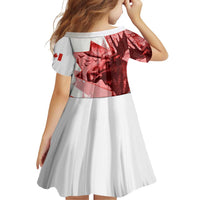 Canada Flag Family Matching Off Shoulder Short Dress and Hawaiian Shirt Caribou Design with National Symbol