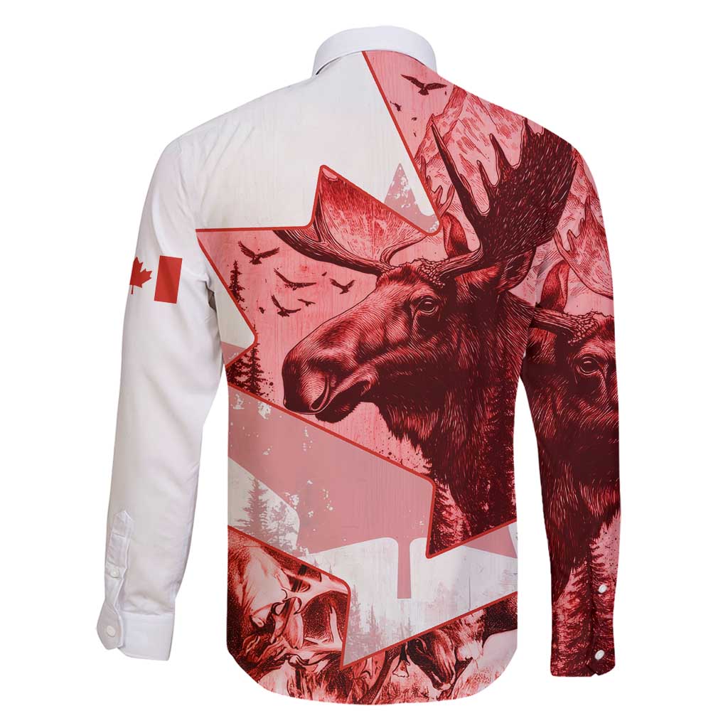 Canada Flag Family Matching Summer Maxi Dress and Hawaiian Shirt Caribou Design with National Symbol