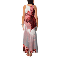 Canada Flag Family Matching Tank Maxi Dress and Hawaiian Shirt Caribou Design with National Symbol