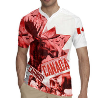 Canada Flag Rugby Jersey Caribou Design with National Symbol