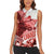 Canada Flag Women Sleeveless Polo Shirt Caribou Design with National Symbol