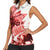 Canada Flag Women Sleeveless Polo Shirt Caribou Design with National Symbol
