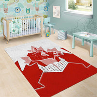 Canada Flag Area Rug National Map & Symbolic Design