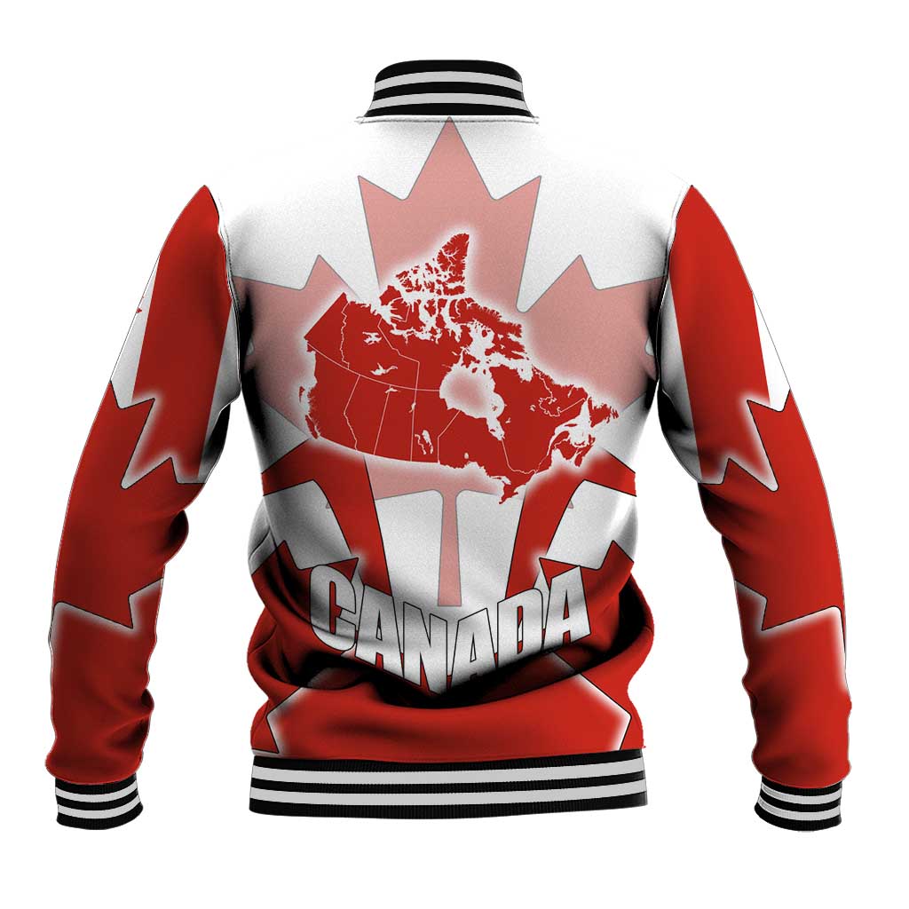 Canada Flag Baseball Jacket National Map & Symbolic Design