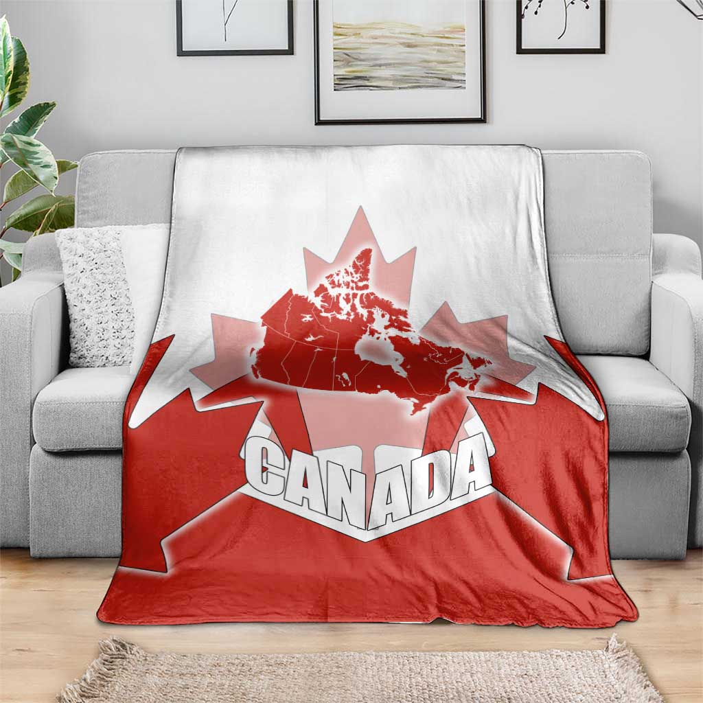Canada Flag Blanket National Map & Symbolic Design