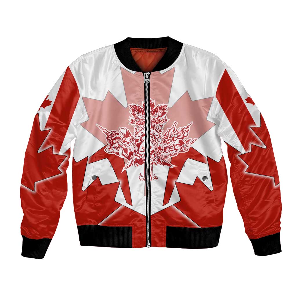 Canada Flag Bomber Jacket National Map & Symbolic Design