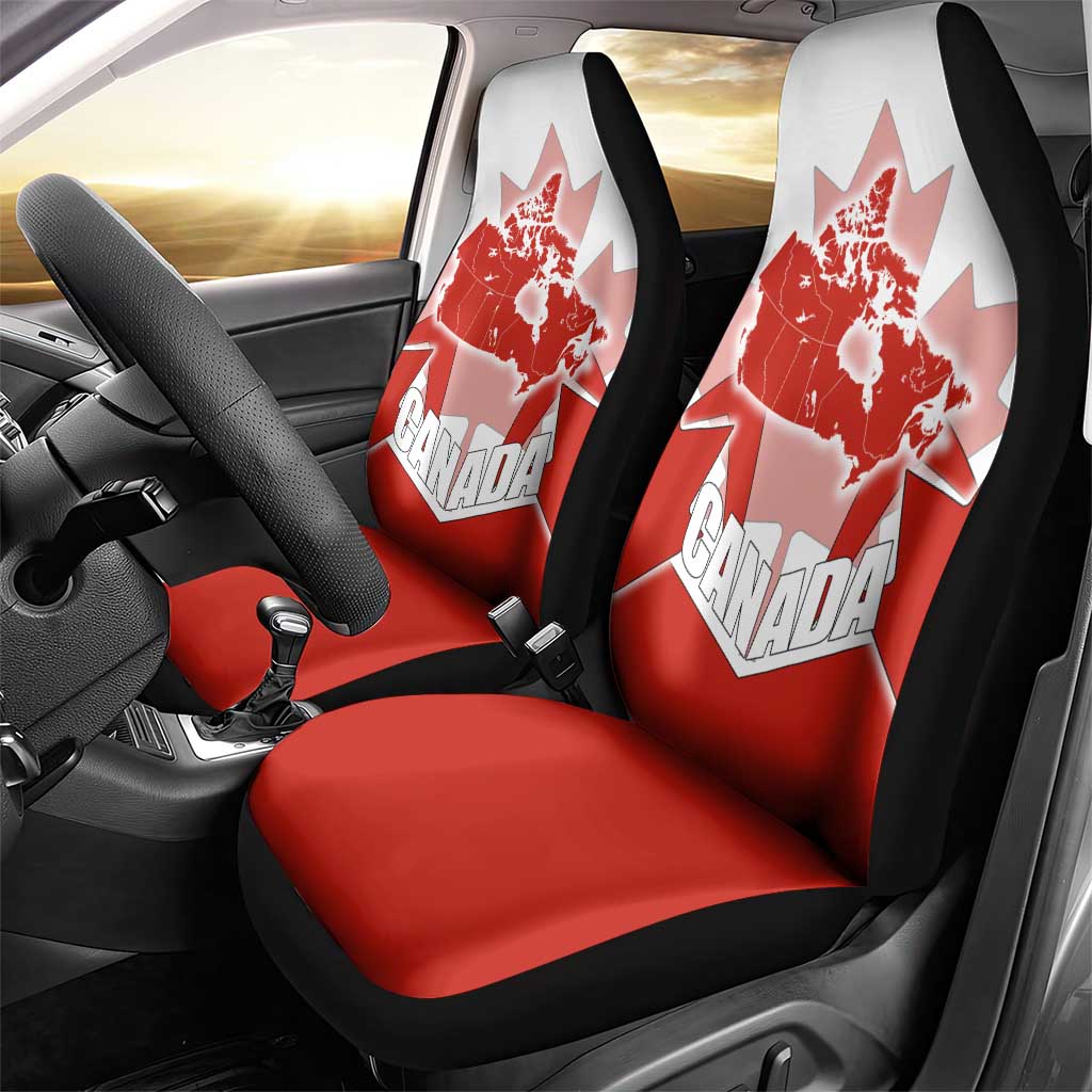 Canada Flag Car Seat Cover National Map & Symbolic Design