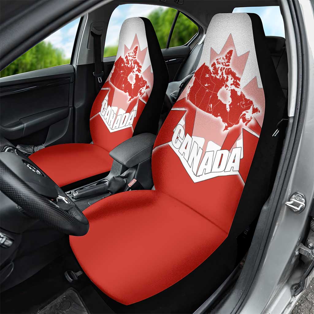 Canada Flag Car Seat Cover National Map & Symbolic Design