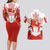 Canada Flag Couples Matching Long Sleeve Bodycon Dress and Hawaiian Shirt National Map & Symbolic Design