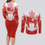 Canada Flag Couples Matching Long Sleeve Bodycon Dress and Long Sleeve Button Shirt National Map & Symbolic Design