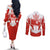 Canada Flag Couples Matching Off The Shoulder Long Sleeve Dress and Long Sleeve Button Shirt National Map & Symbolic Design