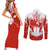 Canada Flag Couples Matching Short Sleeve Bodycon Dress and Long Sleeve Button Shirt National Map & Symbolic Design