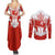 Canada Flag Couples Matching Summer Maxi Dress and Long Sleeve Button Shirt National Map & Symbolic Design