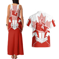 Canada Flag Couples Matching Tank Maxi Dress and Hawaiian Shirt National Map & Symbolic Design