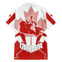 Canada Flag Family Matching Off The Shoulder Long Sleeve Dress and Hawaiian Shirt National Map & Symbolic Design