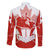 Canada Flag Family Matching Off The Shoulder Long Sleeve Dress and Hawaiian Shirt National Map & Symbolic Design