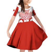 Canada Flag Family Matching Off Shoulder Short Dress and Hawaiian Shirt National Map & Symbolic Design