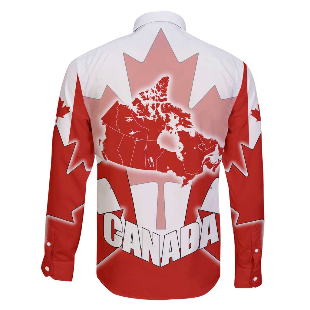 Canada Flag Family Matching Off Shoulder Short Dress and Hawaiian Shirt National Map & Symbolic Design