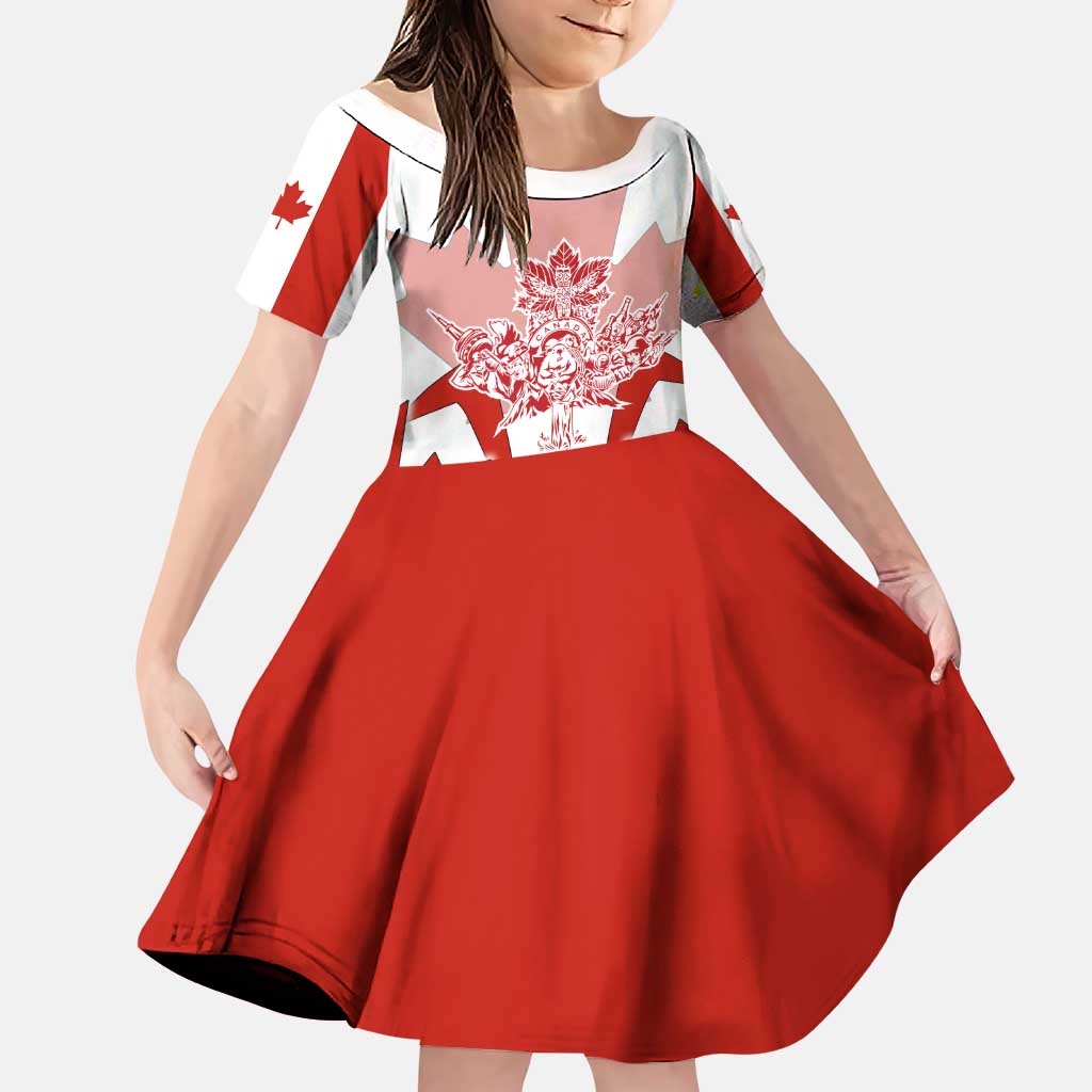 Canada Flag Family Matching Puletasi and Hawaiian Shirt National Map & Symbolic Design