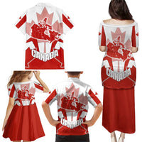 Canada Flag Family Matching Puletasi and Hawaiian Shirt National Map & Symbolic Design
