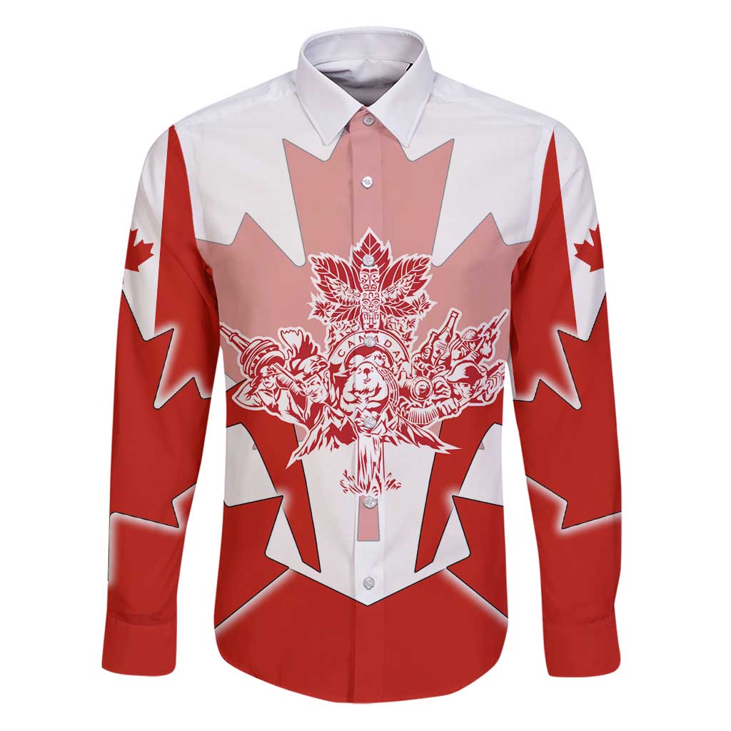 Canada Flag Family Matching Puletasi and Hawaiian Shirt National Map & Symbolic Design