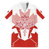 Canada Flag Family Matching Short Sleeve Bodycon Dress and Hawaiian Shirt National Map & Symbolic Design