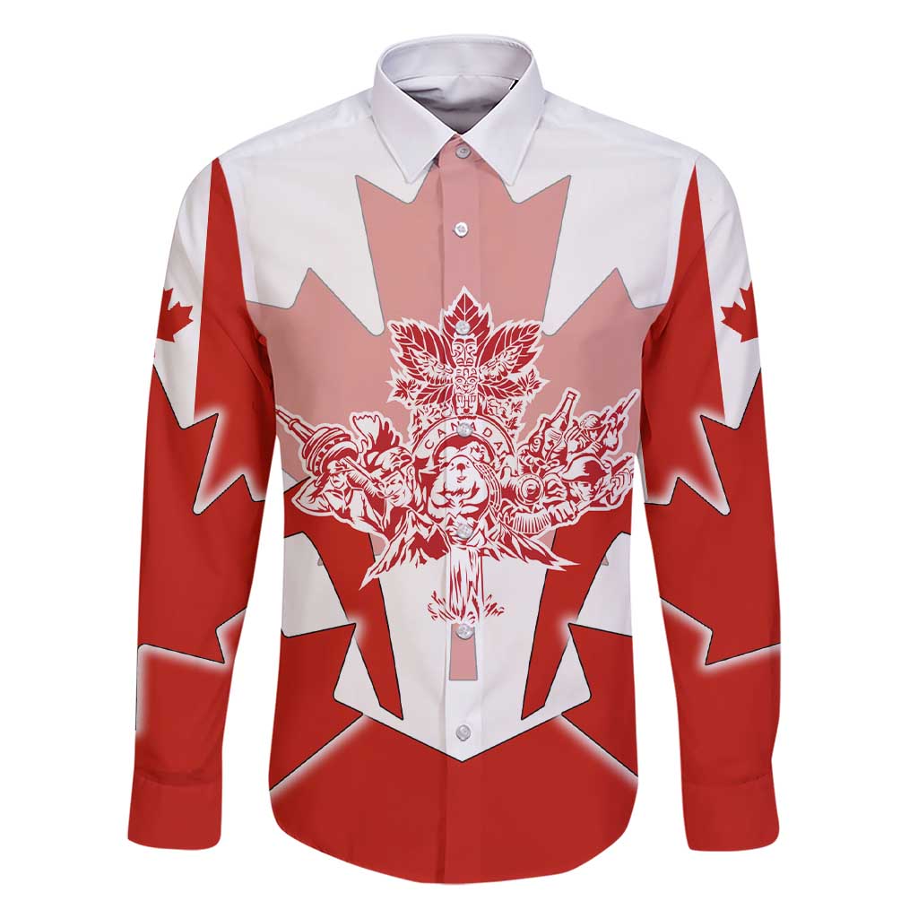 Canada Flag Family Matching Short Sleeve Bodycon Dress and Hawaiian Shirt National Map & Symbolic Design