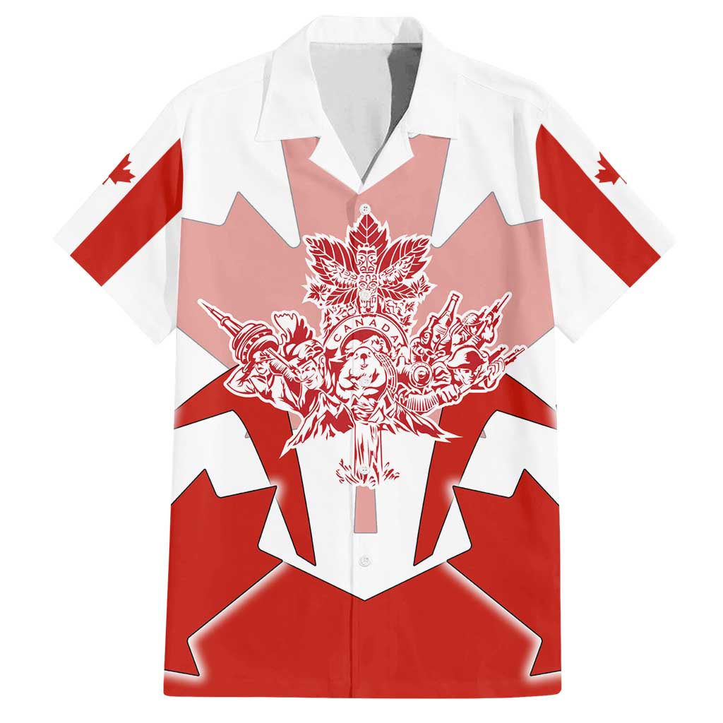 Canada Flag Family Matching Summer Maxi Dress and Hawaiian Shirt National Map & Symbolic Design