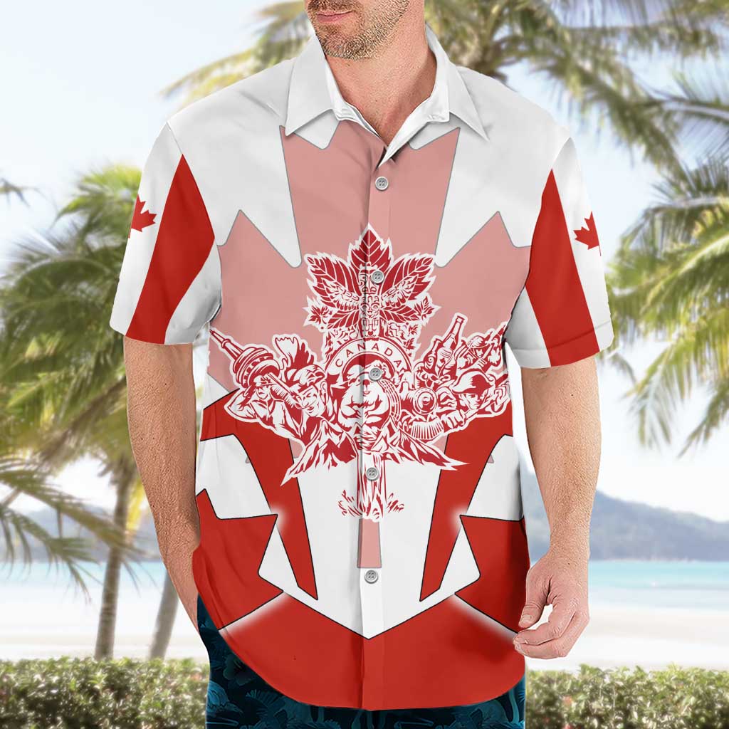 Canada Flag Hawaiian Shirt National Map & Symbolic Design