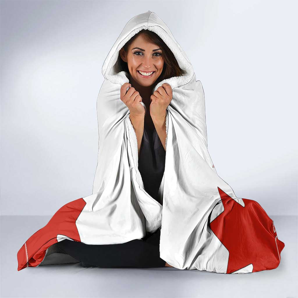 Canada Flag Hooded Blanket National Map & Symbolic Design