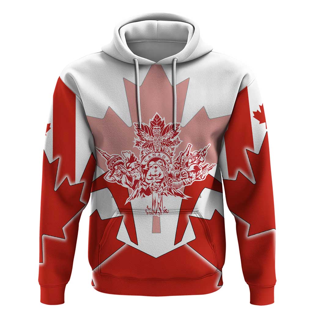 Canada Flag Hoodie National Map & Symbolic Design