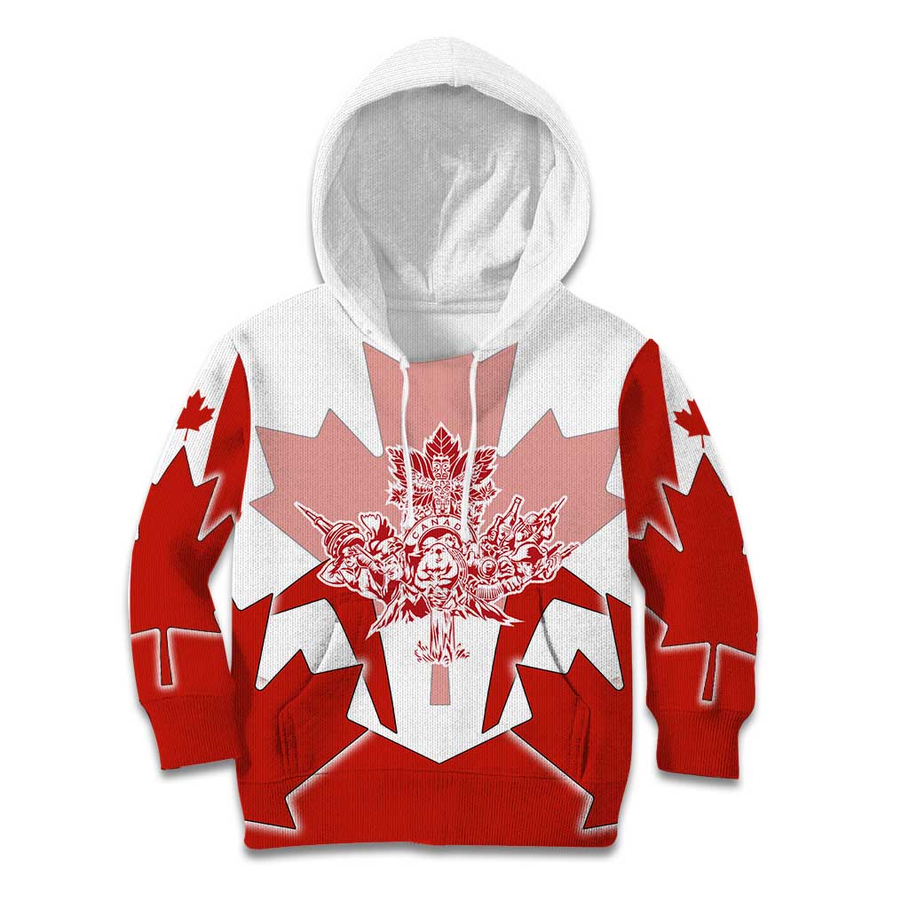 Canada Flag Kid Hoodie National Map & Symbolic Design