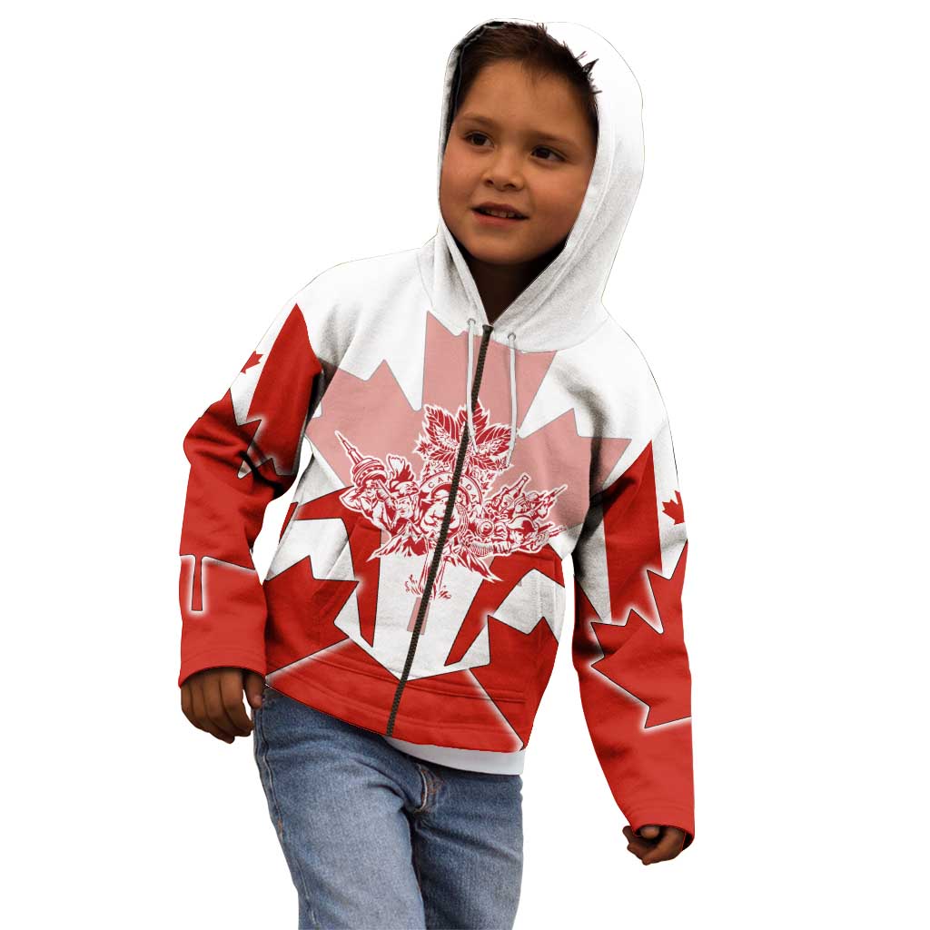 Canada Flag Kid Hoodie National Map & Symbolic Design