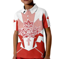 Canada Flag Kid Polo Shirt National Map & Symbolic Design