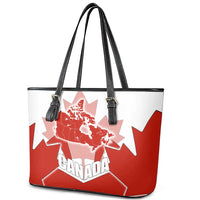 Canada Flag Leather Tote Bag National Map & Symbolic Design