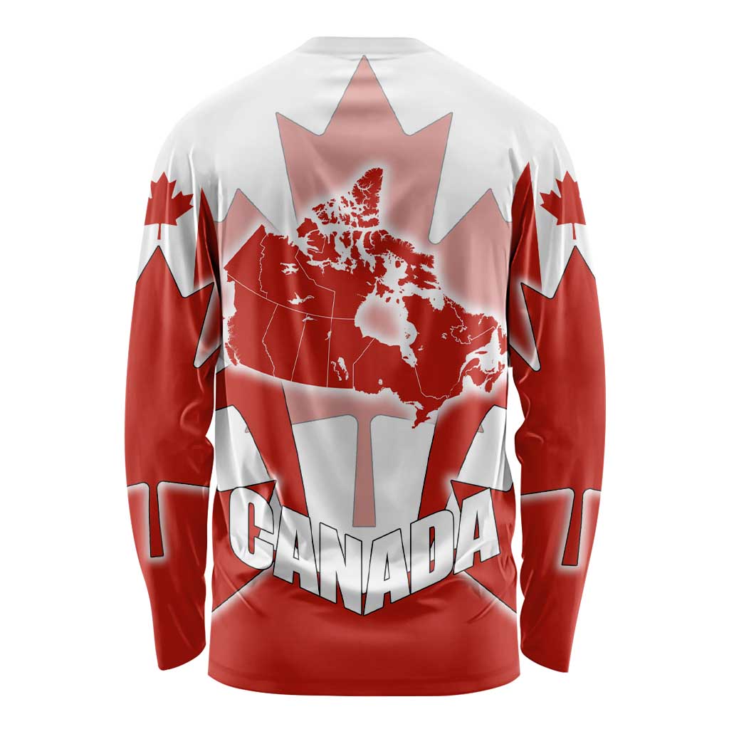 Canada Flag Long Sleeve Shirt National Map & Symbolic Design