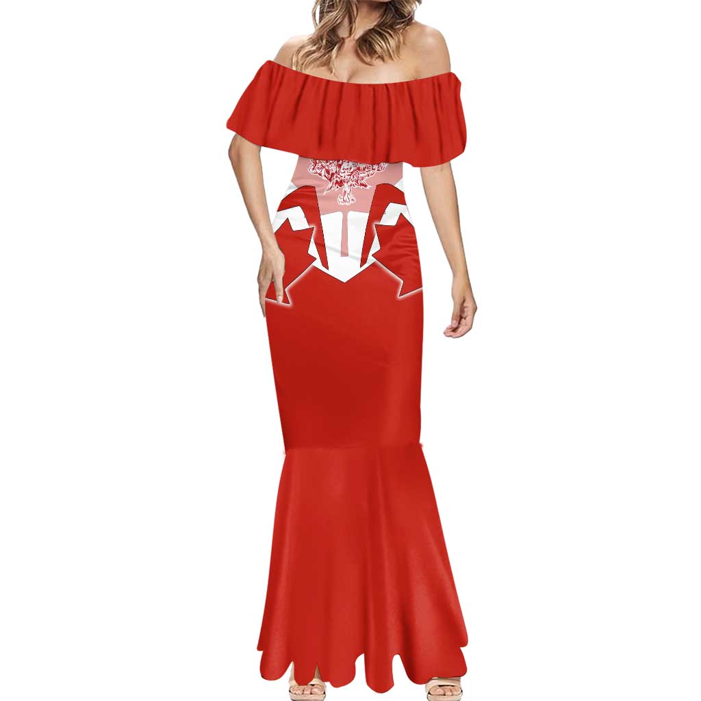 Canada Flag Mermaid Dress National Map & Symbolic Design